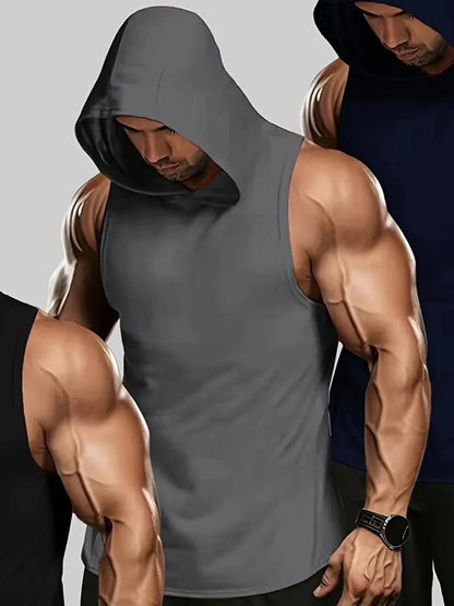 Men's Sleeveless Workout Hoodie